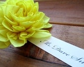20 Yellow Wooden Wedding Place Cards, Spring Wedding, Rustic Table Decor, Wedding Escort Cards