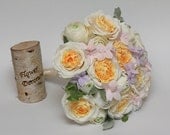 wedding bouquet, bridal set, bridesmaids bouquets, wedding flowers, paper flower bouquet, paper Austin roses
