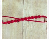 Nautical red flower baby halo 4th of July headband