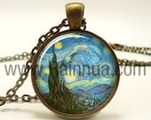 The Starry Night Necklace, Vincent van Gogh Pendant, Bronze (0422B1IN)