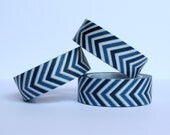 1 roll - Blue Multi Stripe Washi Tape / Japanese Masking Tape - 15mm x 10m