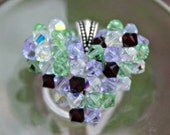 For the Love of Family Floating Swarovski Crystal Heart, Mother's Necklace, Sporadic Birthstone Heart Charm, Handmade Family Keepsake