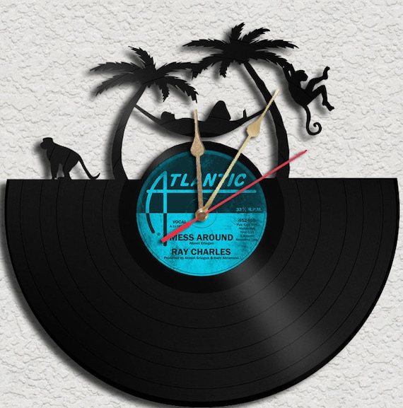 Relax Theme Vinyl Record Clock Upcycled vinyl records Great Gift