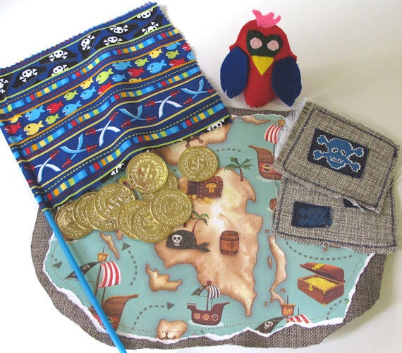 Pirate Play Set,  Pirate Dess Up, Pirate Birthday Party, Pirate Treasure Map