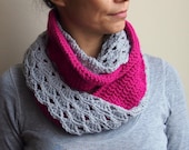 PDF Infinity loop scarf PDF crochet pattern -  lace double face - DIY tutorial - Quick and easy gift