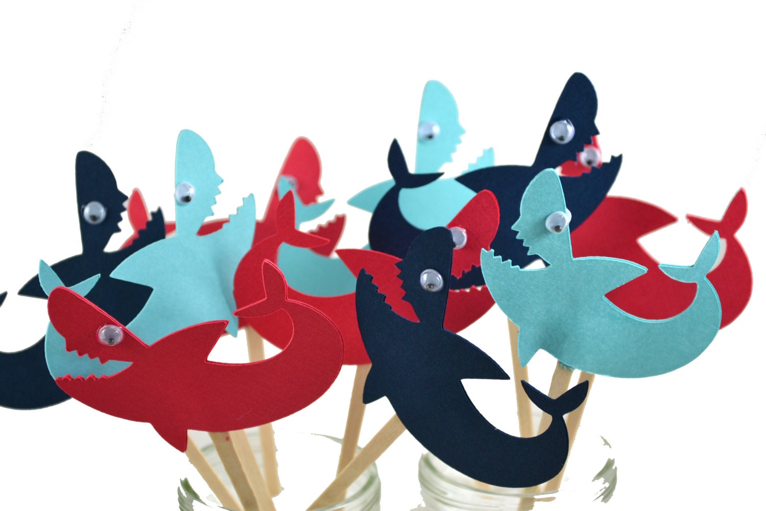 Shark Cupcake Toppers Qty 12-Birthday-Beach Party-Labor Day