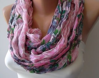 Mothers Day gift Infinity Scarf  Circle Scarf  loop scraf pink