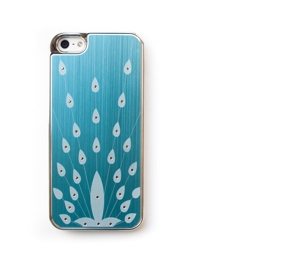 Teal Blue iPhone 5 case Modern Peacock iPhone 5 cover