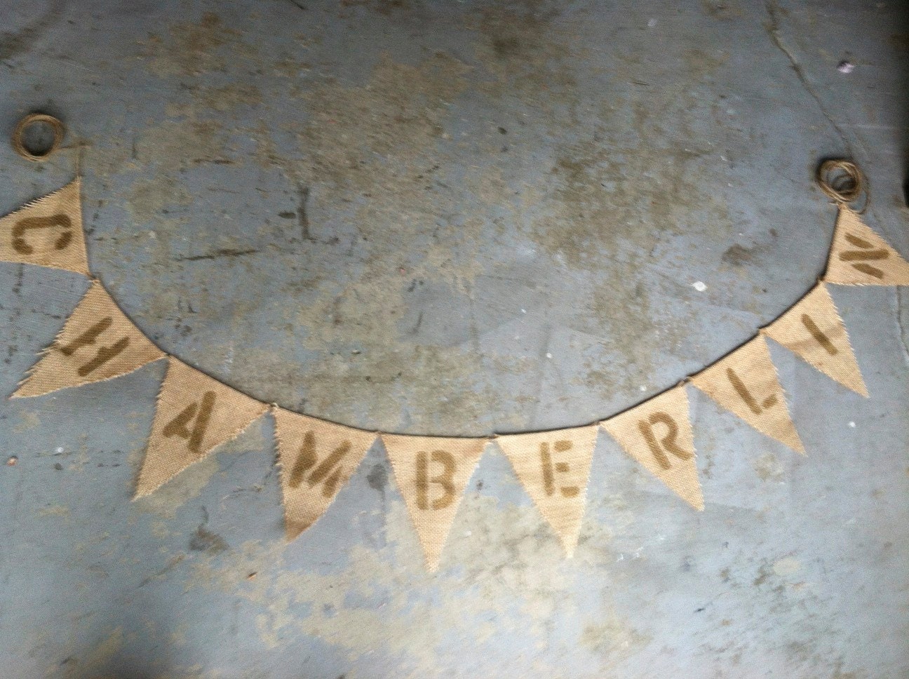 CUSTOM Last Name Burlap Pennant Banner - Family - photos - engagement - wedding - mothers day
