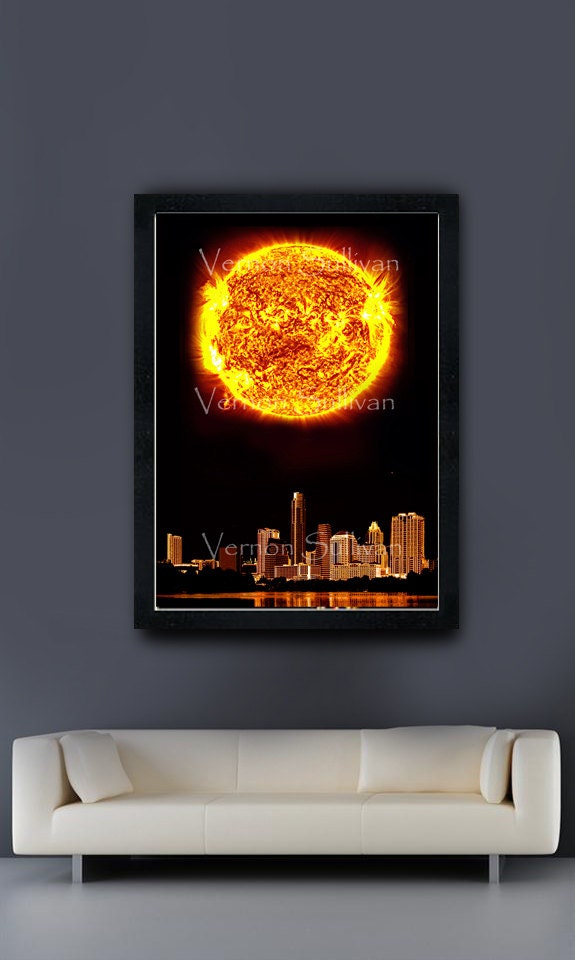 Austin Texas skyline cityscape 20 x 30 A1 large poster print Wall Art Home Decor interior Office design  Vernon Sullivan