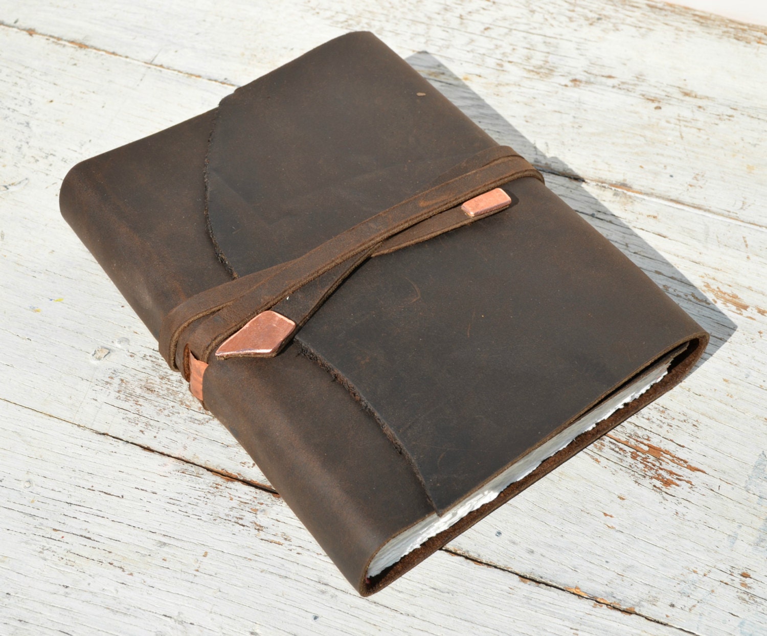 Leather Bound Handmade Elegant Travel Adventure Journal Copper Diary (208)