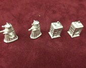 Pewter Doctor Who TARDIS Dalek European Bead