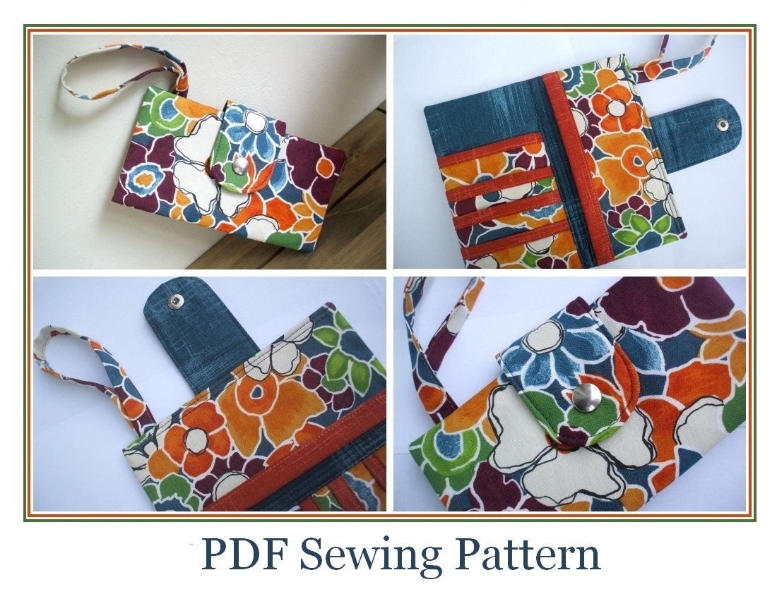 INSTANT DOWNLOAD Bi-fold Wallet Sewing Pattern PN210 pdf Sewing Tutorial