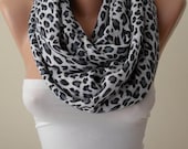 Trendy Scarf - Mother's Day Gift Scarf - Leopard  Infinity Scarf - Soft Cotton Fabric