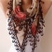 Lightweight Summer Scarf  - Coral Beige and Brown Scarf with Beige Trim Edge