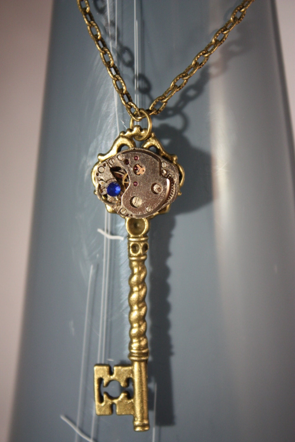 Steampunk Key Necklace - watch parts/steam