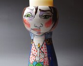 Handmade Clay Candle Holder Vase