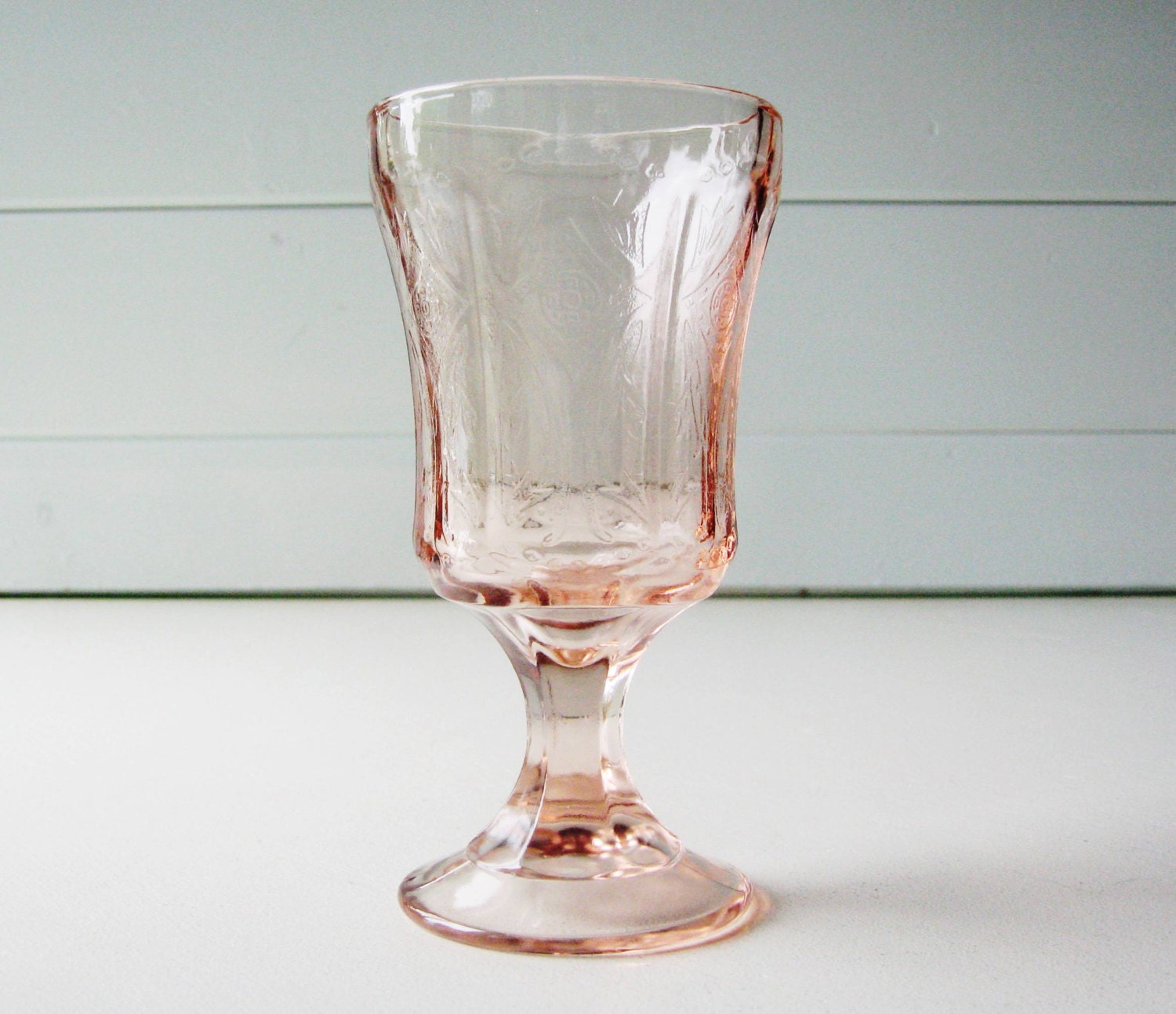 Pink Goblet, Indiana Glass, Recollection, Depression Glass