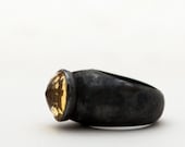 Silver ring with citrine