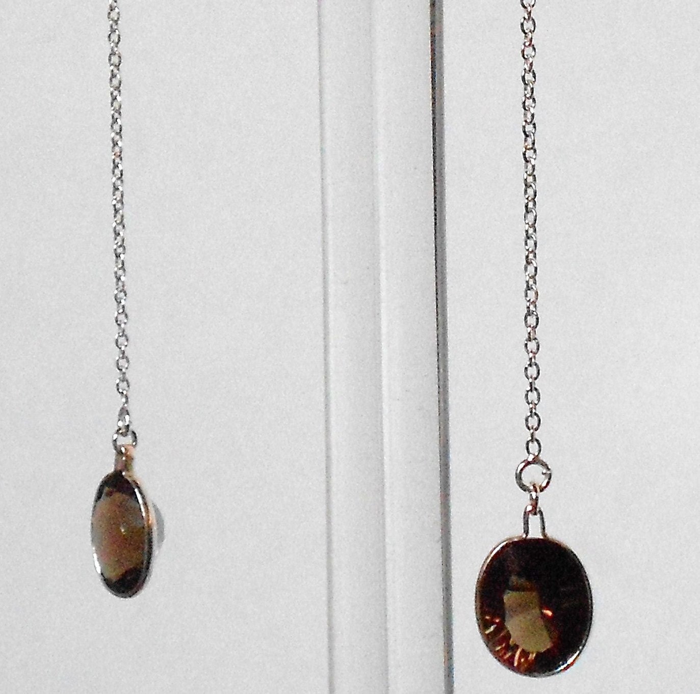 Smokey Quartz Sterling Silver Earring Threads