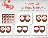 DIY Printable Baby Girl in Pink & Brown Mini Collection INSTANT DOWNLOADI Il_170x135