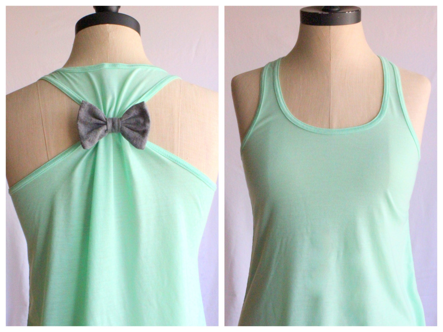 Mint Bow Tank Top - MEDIUM - Limited Edition