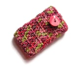 iPhone iPod Cozy, red pink and green multi coloured, Gadget Case.