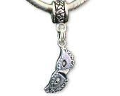 Mardi Gras Mask Sterling Silver European Charm Bead Fits All Brands Necklace Pendant New Orleans