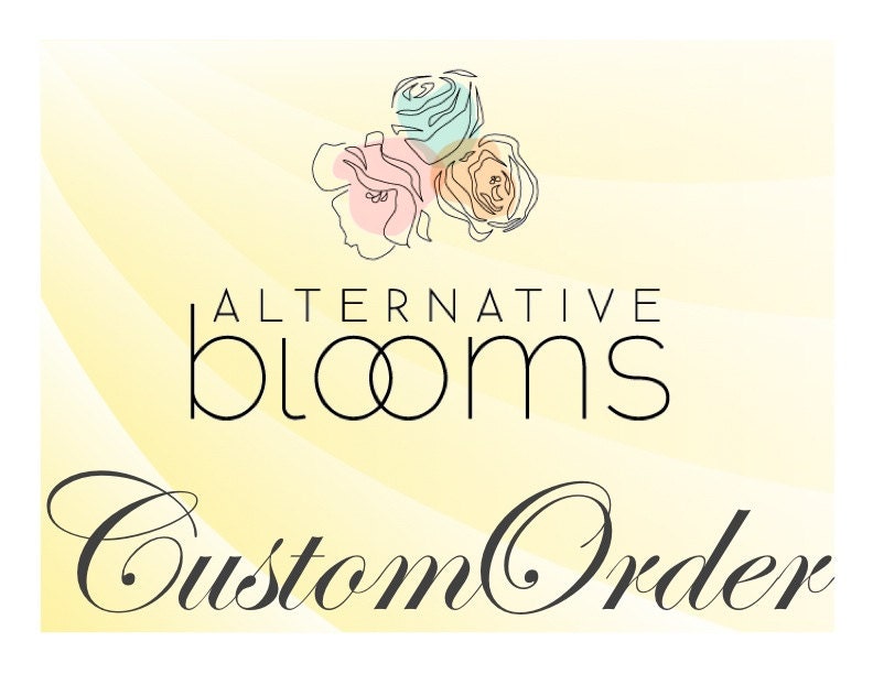 Custom Order - Bridal bouquets of paper flowers, fabric flowers and brooch details