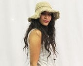 summer straw hats, handmade hemp hat with large floppy brim. one size fits most. eco accessories.