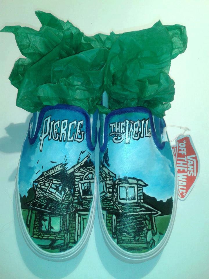 Custom Hand Painted Peirce The Veil Slip Ons (NOT VANS BRAND)