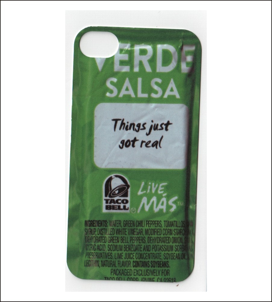 taco bell iphone 5 case, iphone 4/4s case, verde sauce live mas