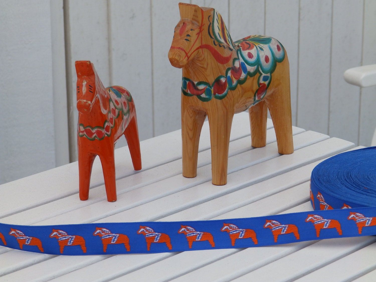 Traditional Swedish Dala Horse fabric ribbon   ACL-100