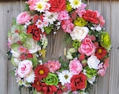 RESERVED LISTING for Lauren B. ONLY,  Strawberry Shortcake Summer Garden Wreath
