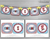 INSTANT DOWNLOAD PRINTABLE - Dr Seuss Inspired "One I Am" Highchair Bunting Banner - Digital pdf files