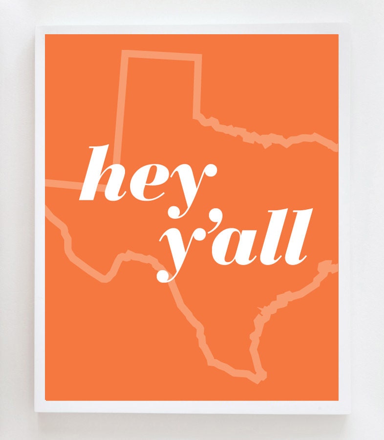 8x10 Hey Y'all Wall Art Print