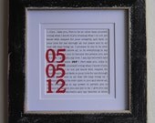1st Anniversary Gift/ First Anniversary Gift/ Paper Anniversary Gift/ Anniversary Date Art and First Dance Lyrics or Vows