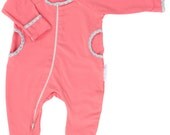 Japanese 2-Way Zip Grow Suit w/ Asanoha Print - Kiss Pink