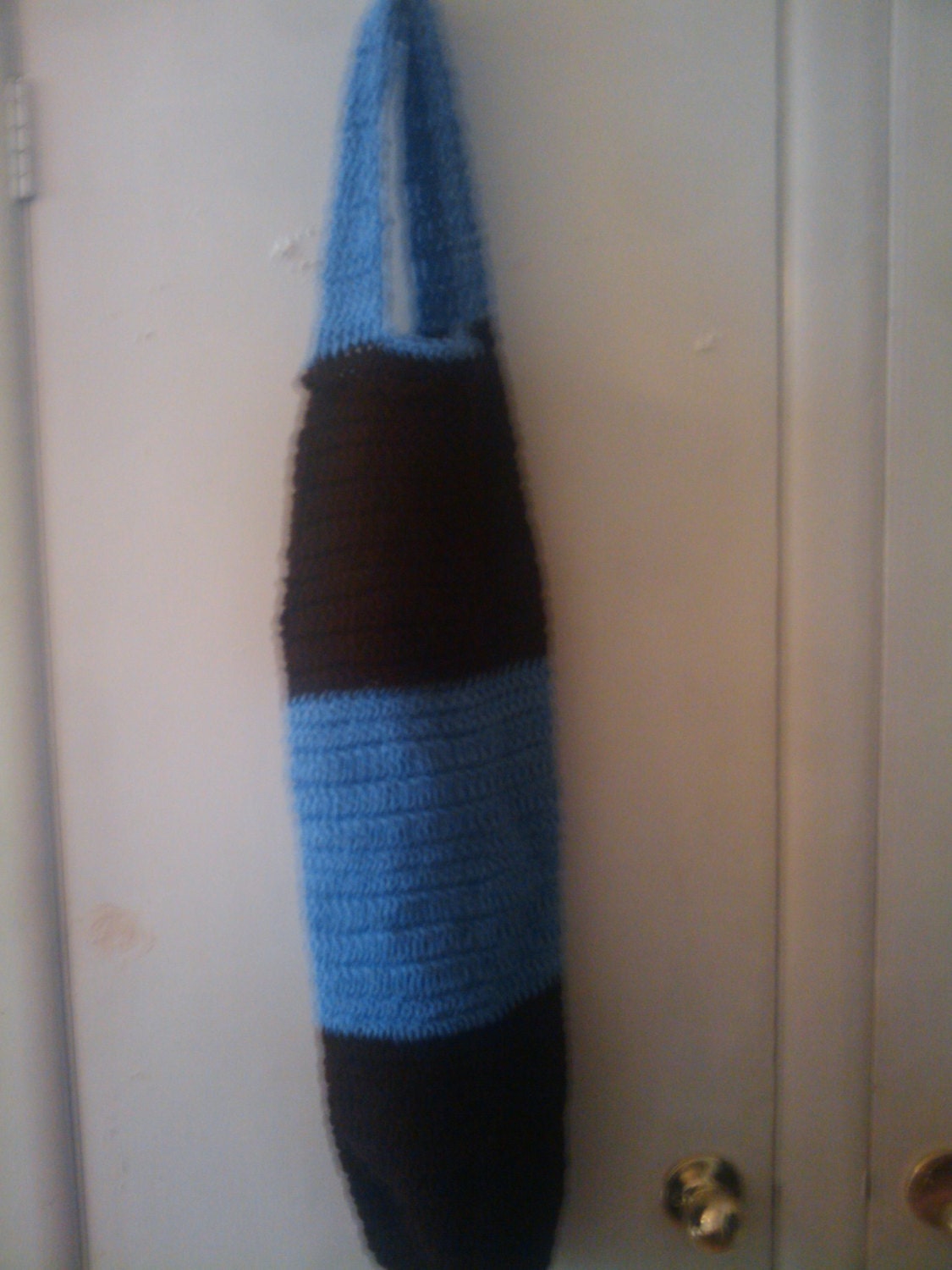 Blue and Brown Yoga Mat Bag
