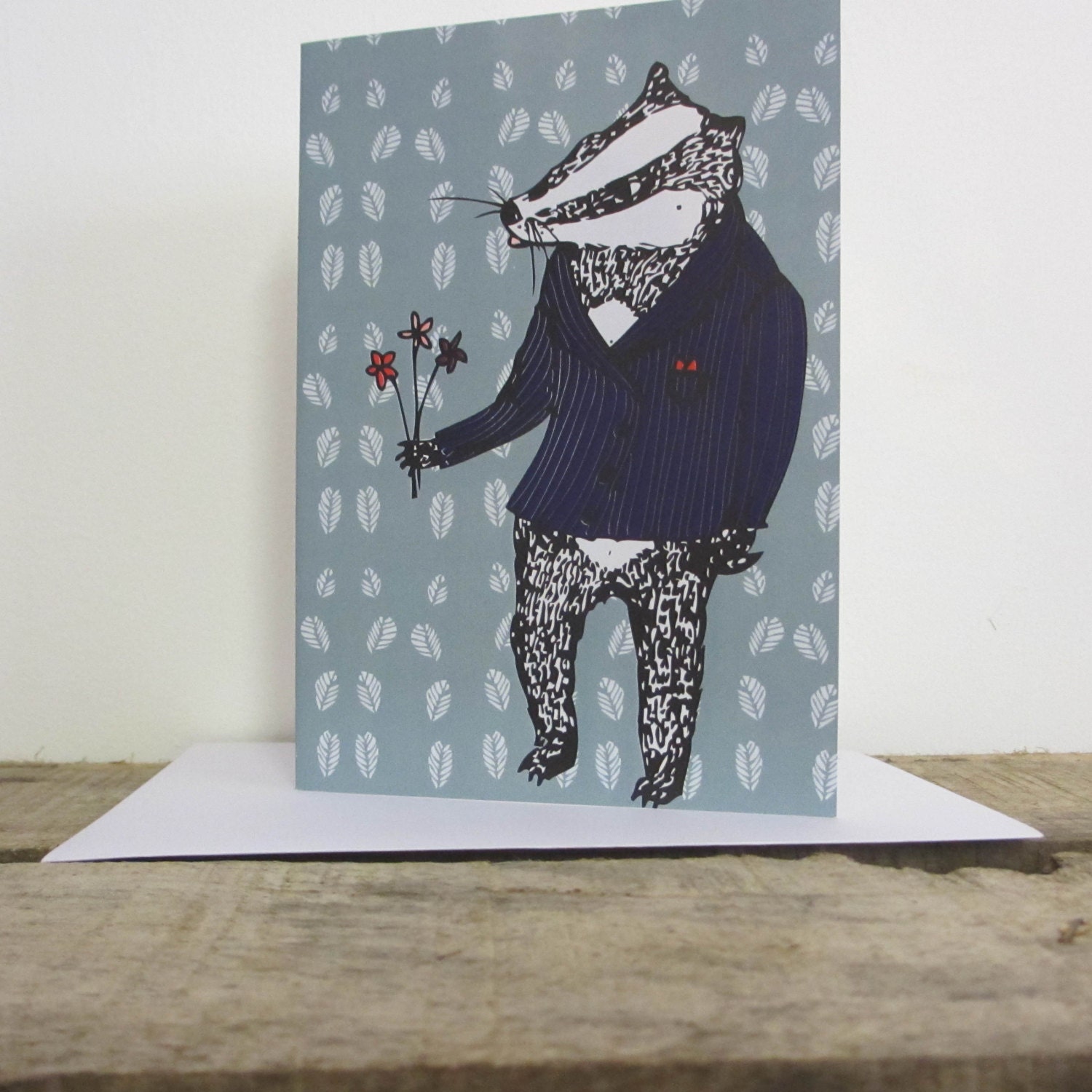 Greetings card 'Bob the Badger' A6 Digitally printed