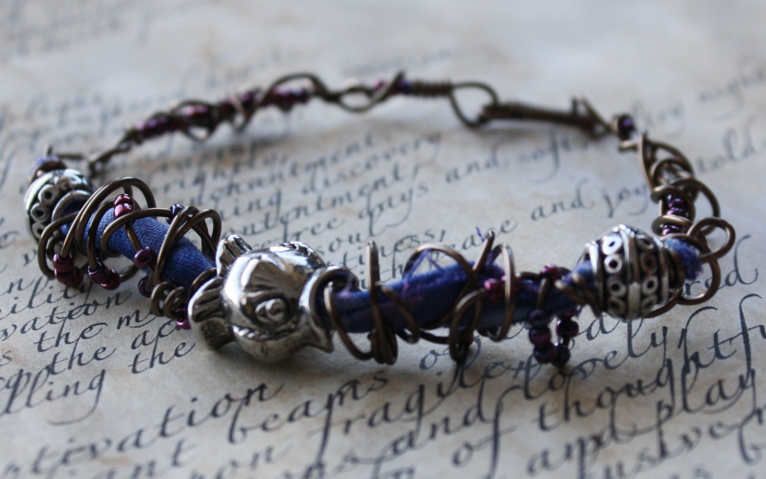 Violet Mixed Media Bracelet