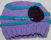 Knitted Baby/Child Hat - Two Colors - with Optional Flower