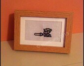 Framed, Legend of Zelda: Link with Master Sword - Handmade Cross-Stitch