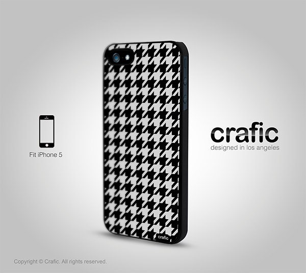 Gray & Black Houndstooth Print iPhone 5 Case