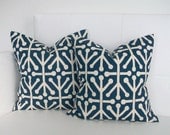 Navy Jacks - Decorative Throw Pillow Covers for Throw Pillows - 20x20 or 22x22 Pair