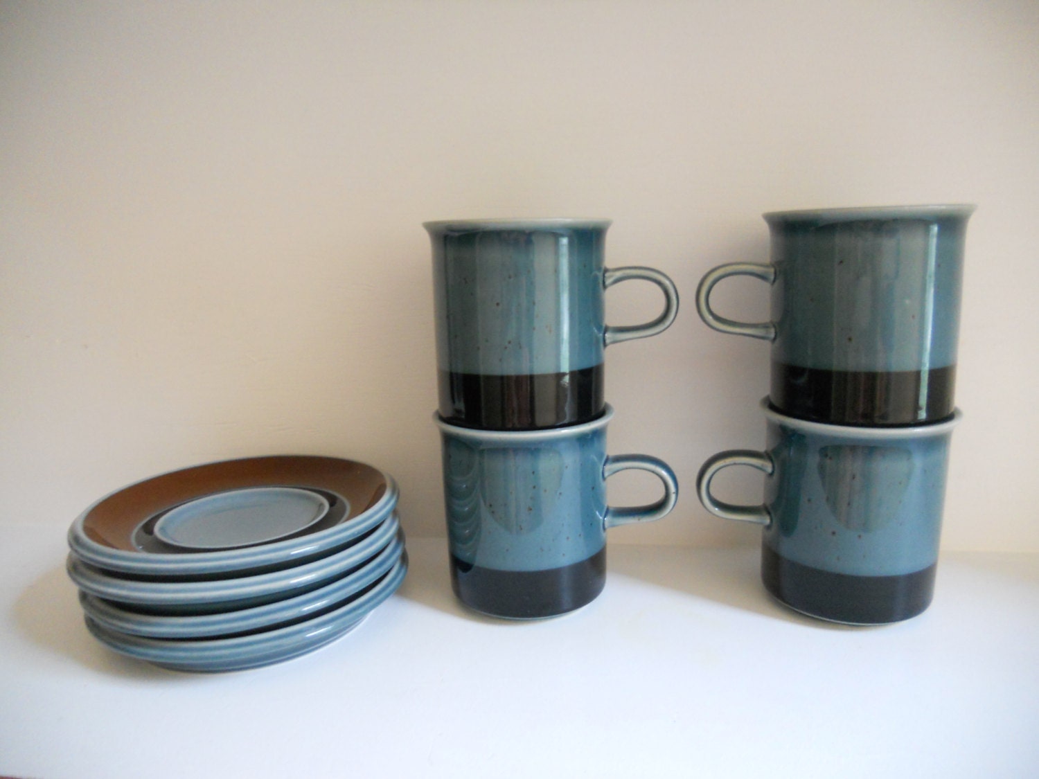Arabia Finland Meri Cups and Saucers - Set of 4