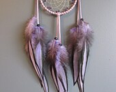 Dream Catcher Lilac Deerskin with Lilac Black Laced Rooster Feathers