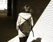 Black - Green Leaf Bike Messenger Bag, Bicycle Bag, Backpack UV reactive -  Medium