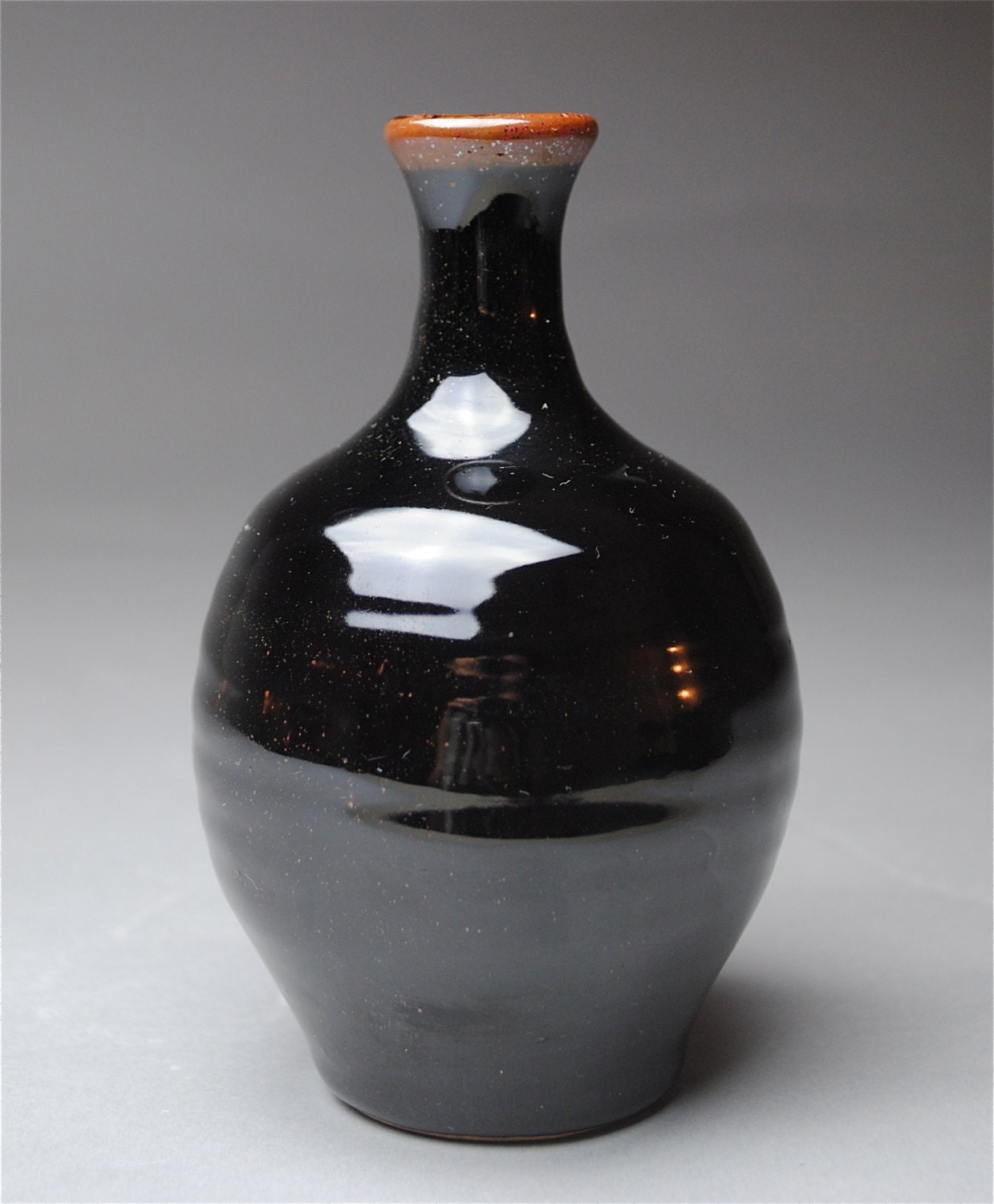 Stoneware Bottle Temmoku Glaze
