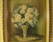 Hollywood Regency Original Still Life Painting Signed by Artist in a Wood and Gesso Frame - 1970 / French Provincial / Mid Century Art